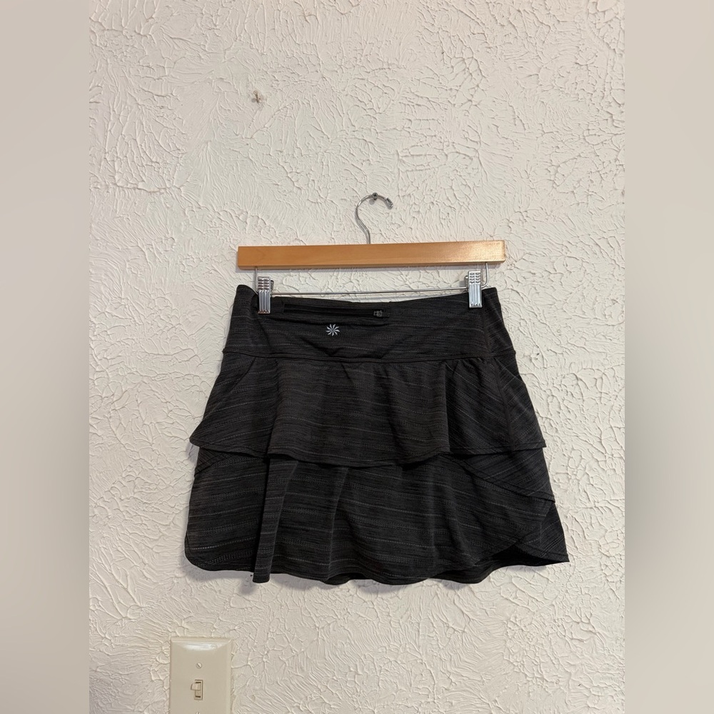 Athleta Skort Size Medium Athletic Activewear Black Stretch Pocket Back - Picture 2 of 2